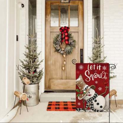 Decorative Christmas Snowman Printed Garden Flag-Globe Flags