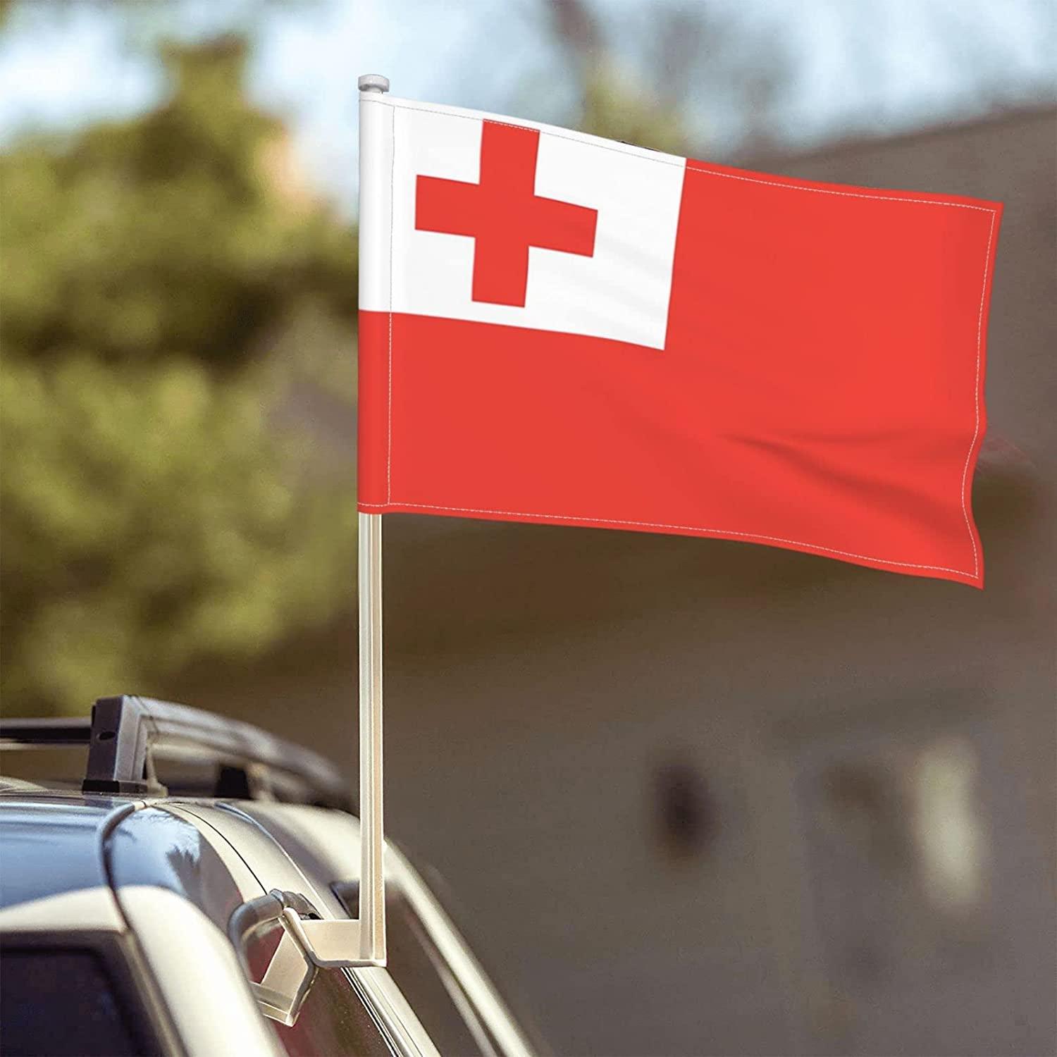 Tonga Car Window Flag-Globe Flags
