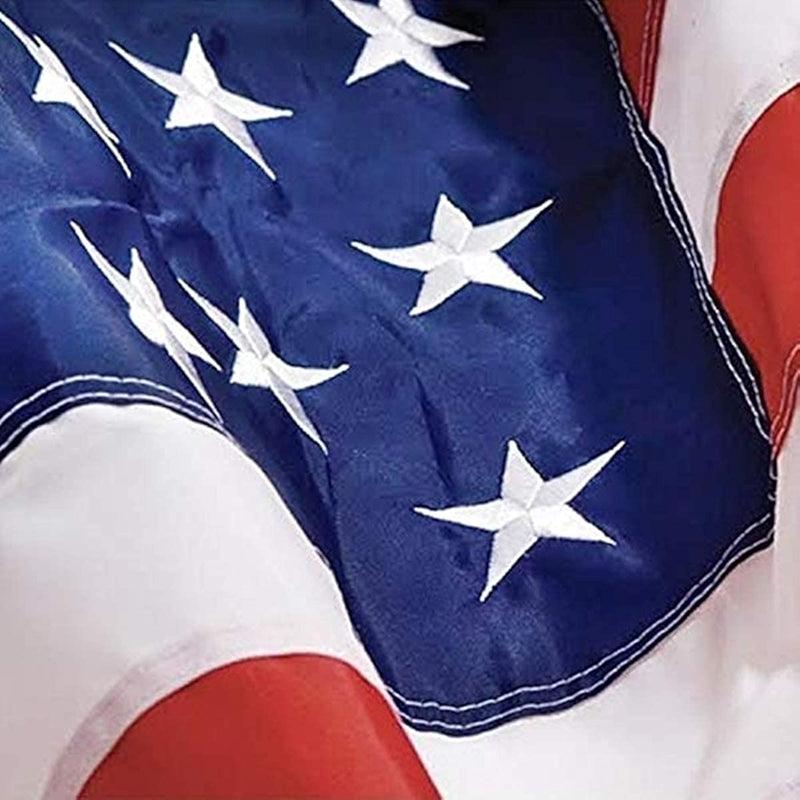Heavy Duty American Flag – Embroidered Stars and Durable Nylon with brass grommet hardware detail