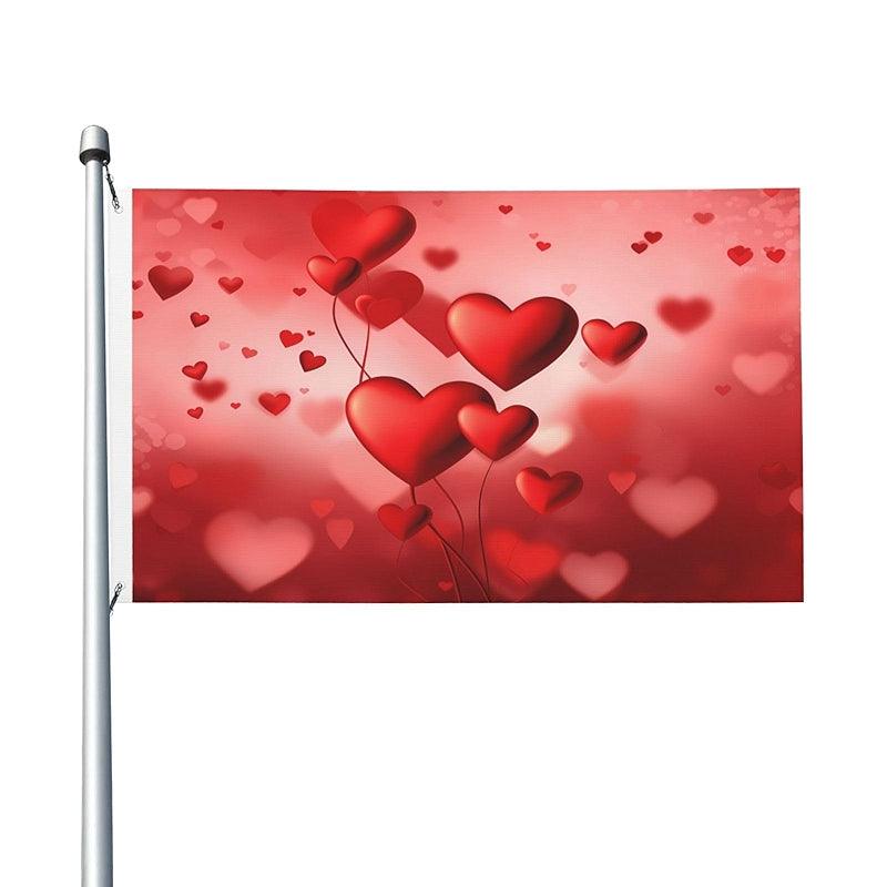 Double Sided Printed Flag flying on outdoor flagpole