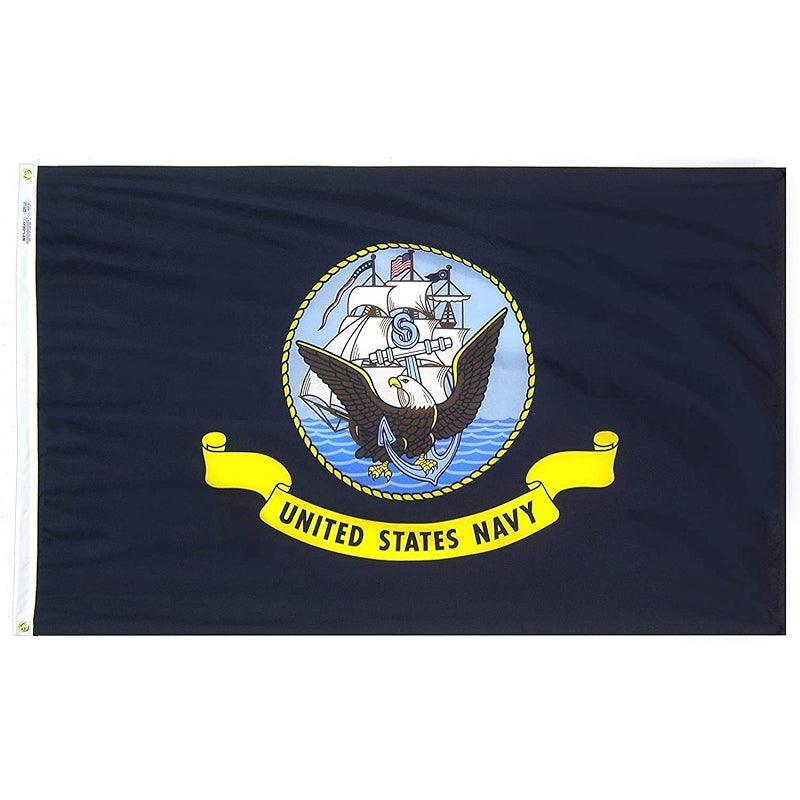 American US Navy Flag – Durable Outdoor Flag with Embroidered Stars flying on outdoor flagpole