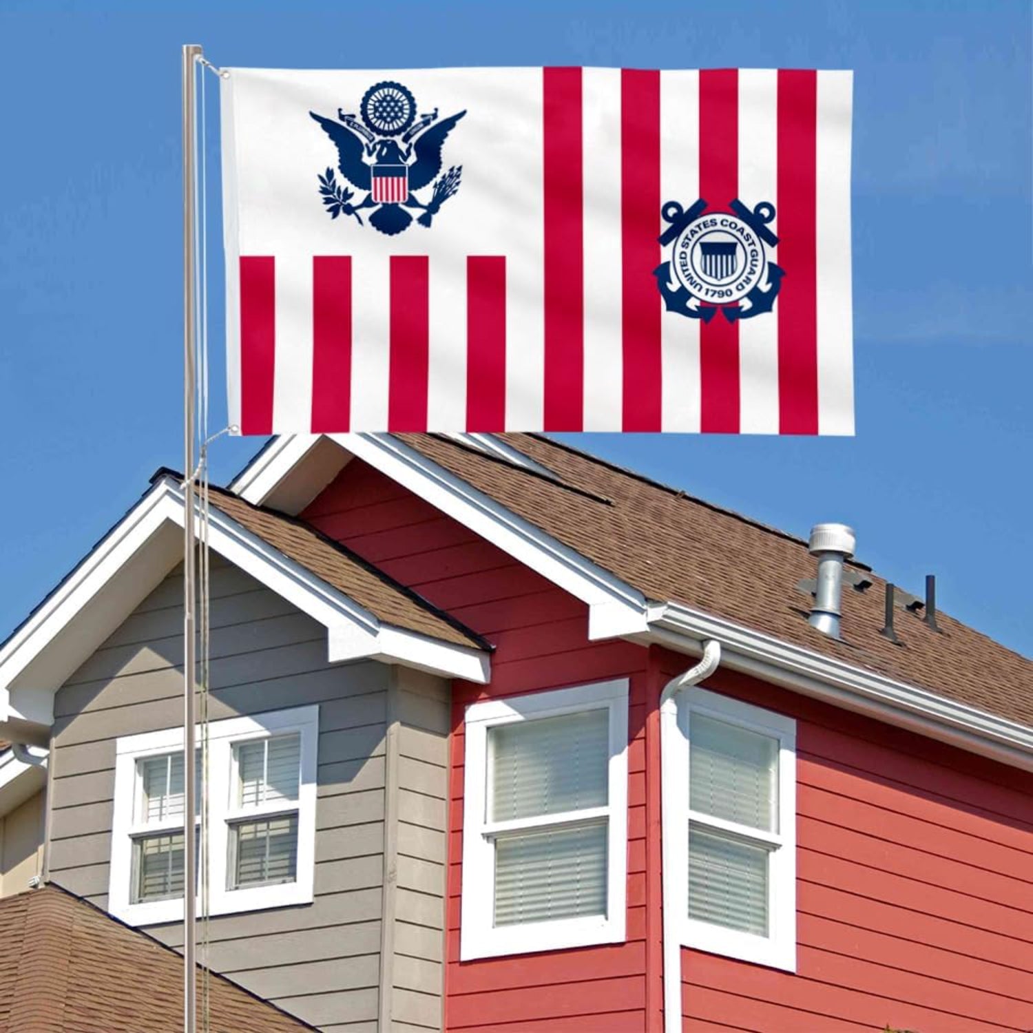 United States Coast Guard Ensign Military Banner With Grommets-Globe Flags