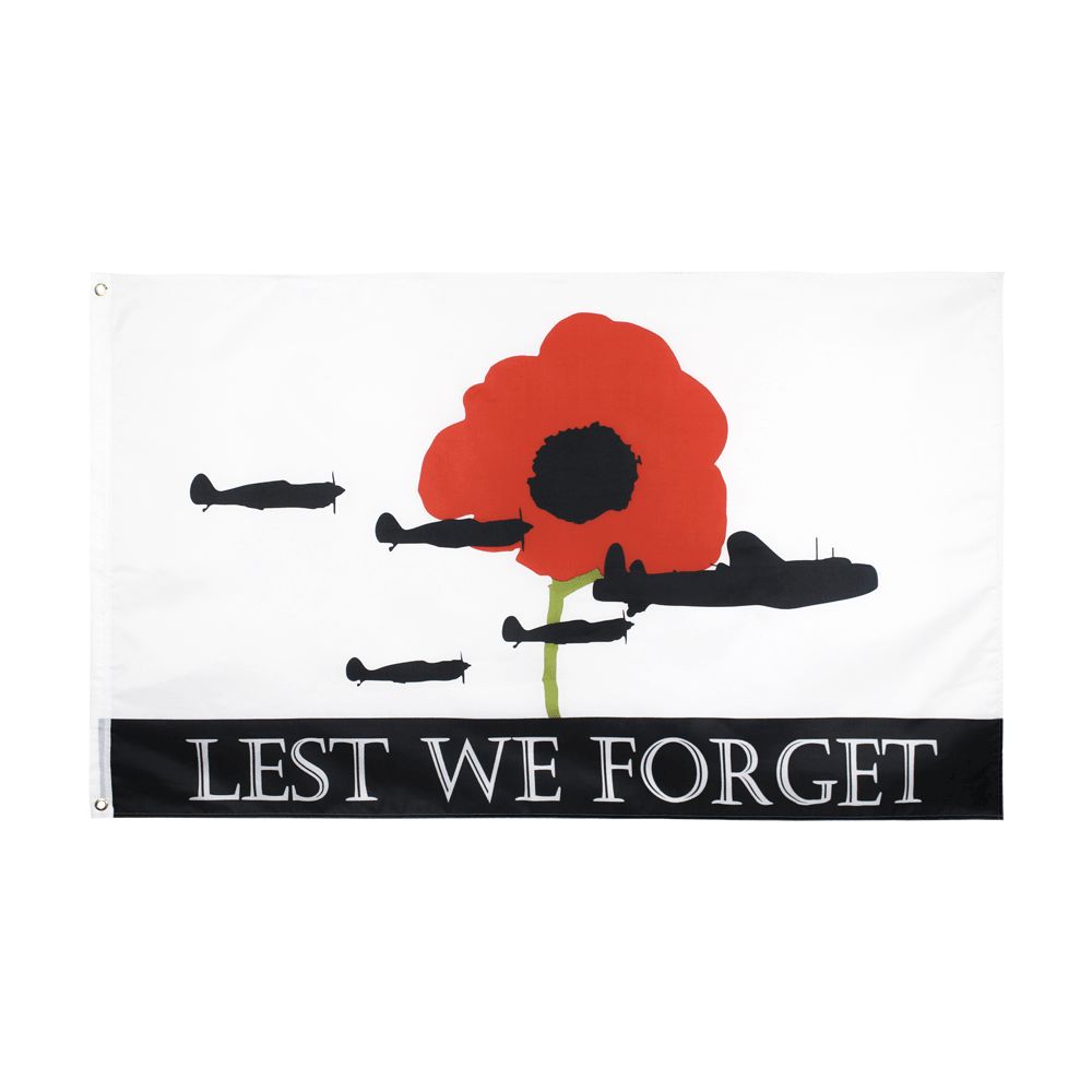 Lest We Forget Flag – 90x150 cm Polyester Memorial Tribute Banner-Globe Flags