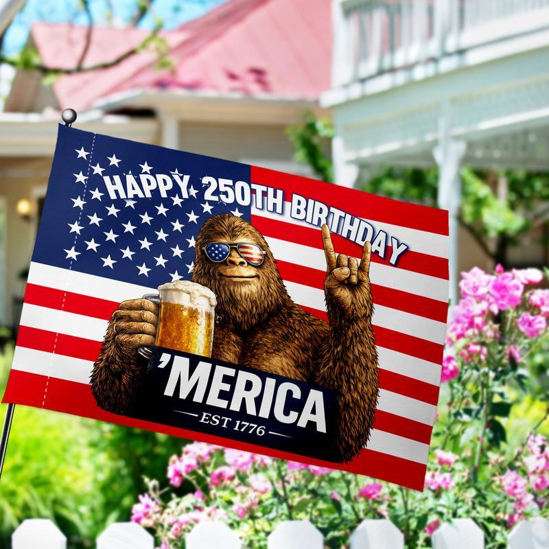 American 250th Anniversary House Flag Decor