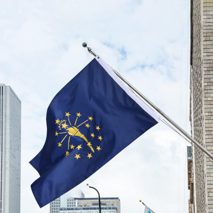 Indiana State Flag Embroidered Nylon With Brass Grommets-Globe Flags