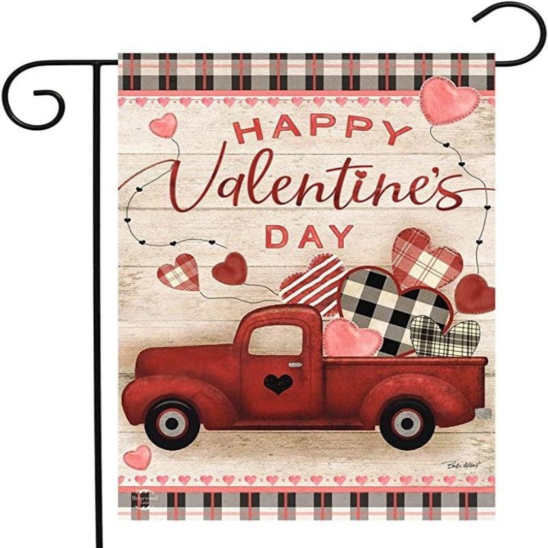 Printed Pickup Garden Flag – Rustic Yard Decor for Seasonal Display - product view on white background