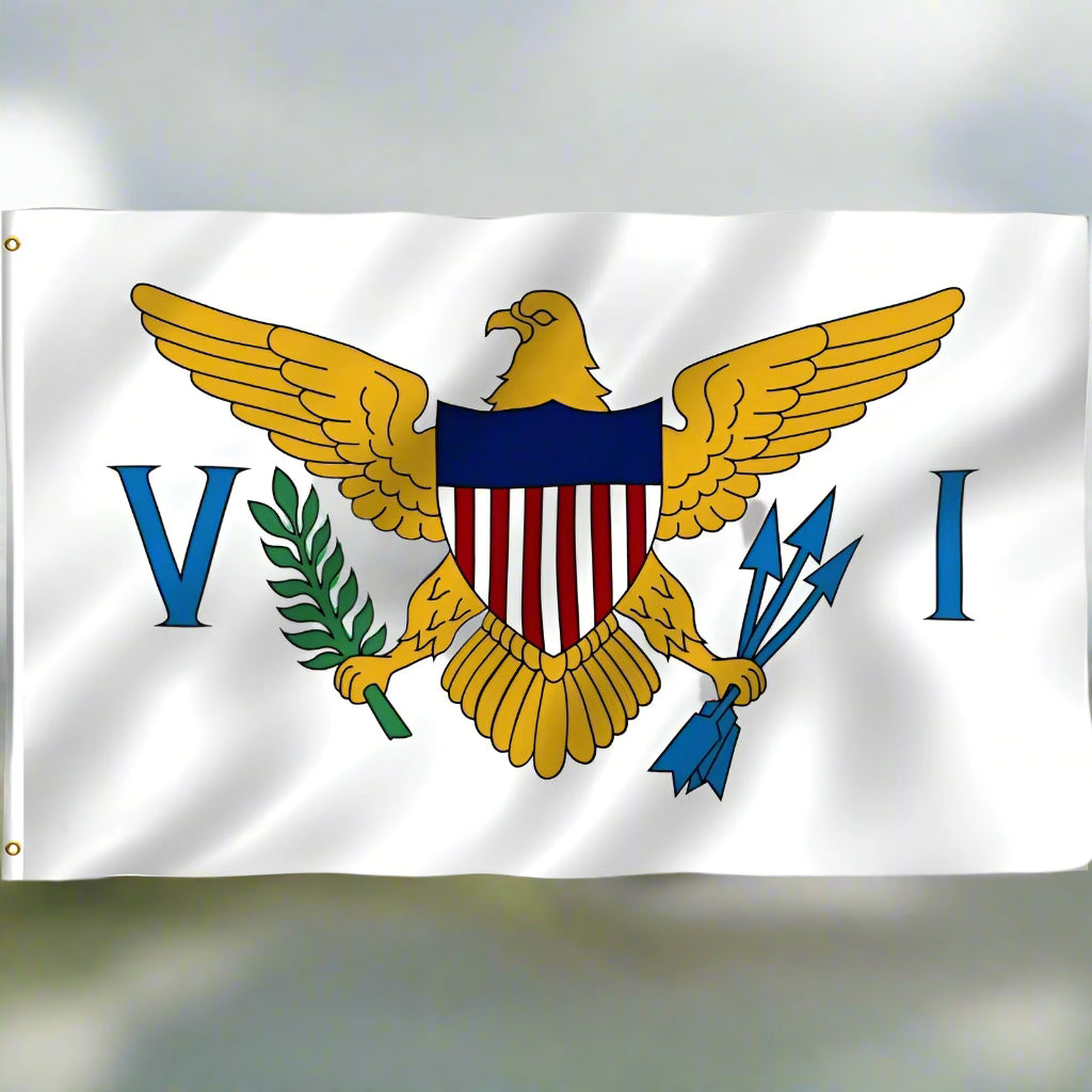 US Virgin Islands Flag - With Brass Grommets and Durable Polyster-Globe Flags