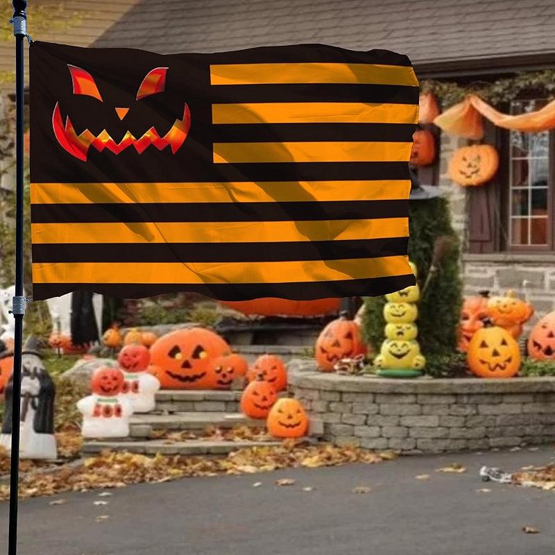 Halloween Outdoor Garden Flag – Weatherproof and Fade-Resistant Design displayed outdoors on garden stake