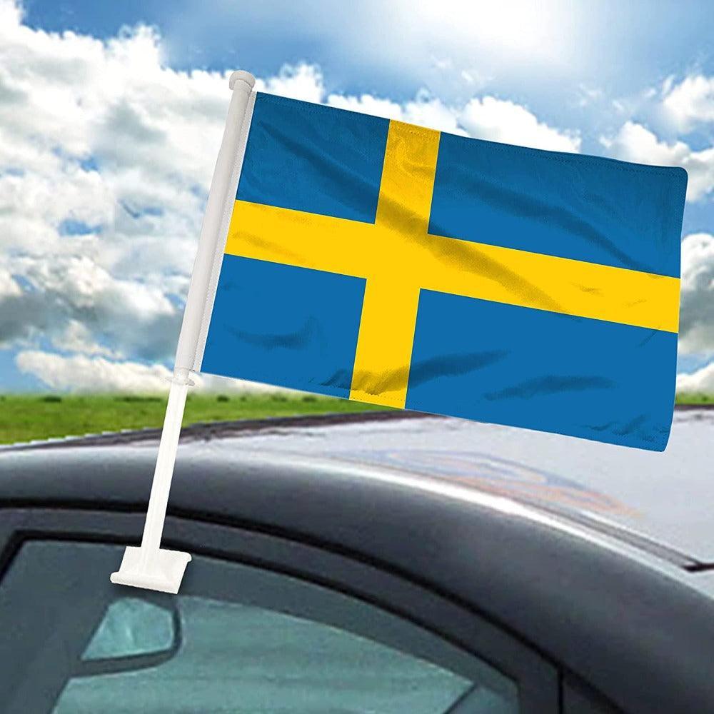 Sweden Car Window Flag-Globe Flags