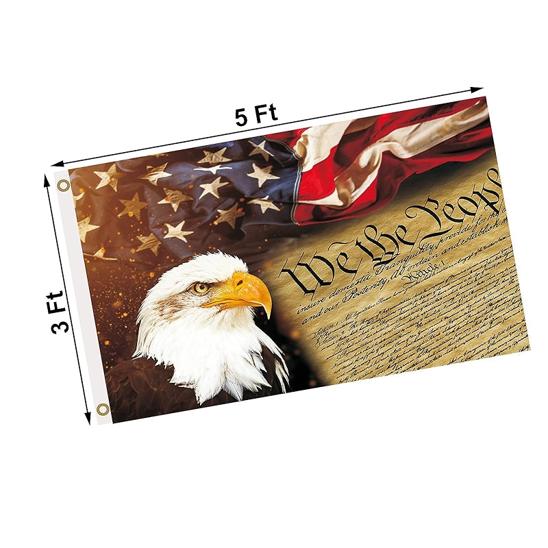 Rustic Constitution Flag 3x5 Ft Double Printed Patriotic Banner