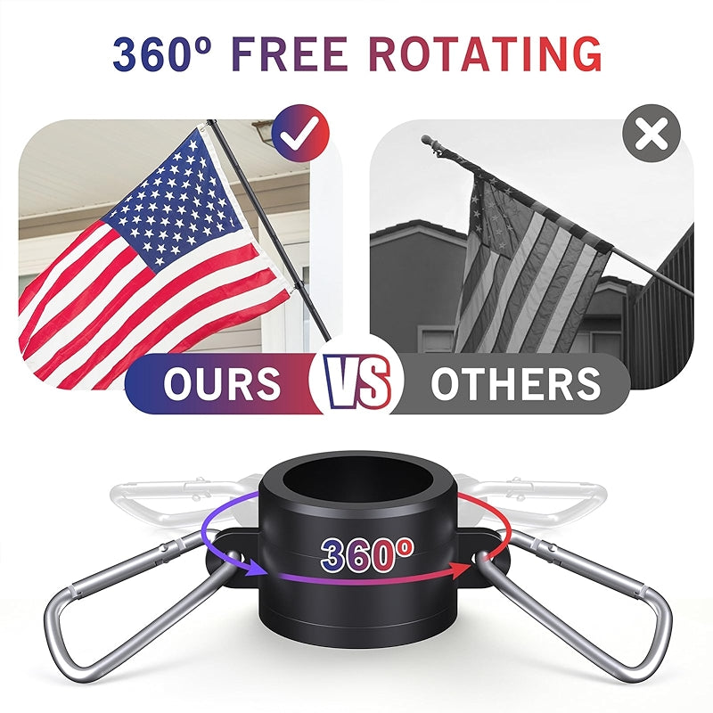 Flag Pole Kit With USA Flag Heavy Duty Tangle Free Design