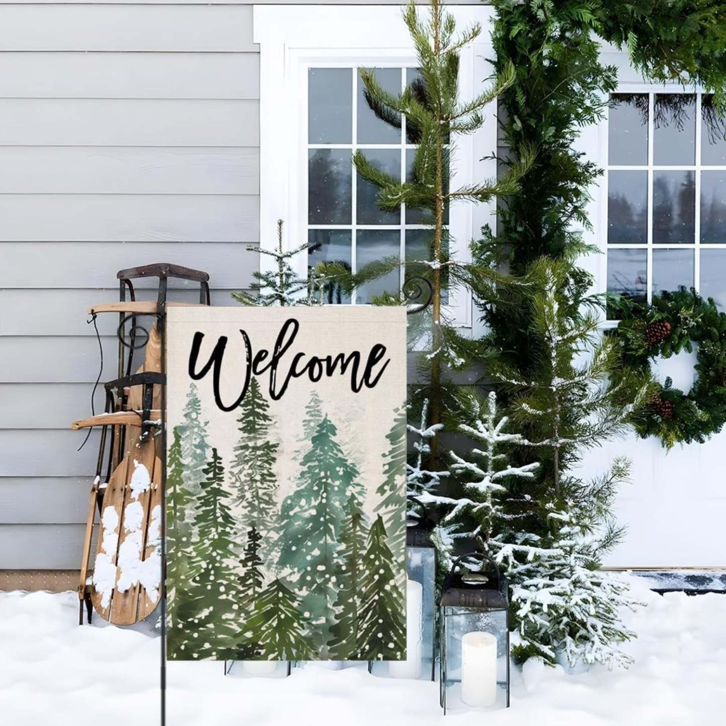 Welcome Printed Flag For Outdoor Decor-Globe Flags