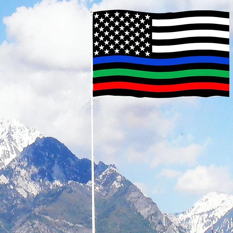 Embroidered Thin Line Flag – Heavy Duty Nylon for Outdoor Display-Globe Flags