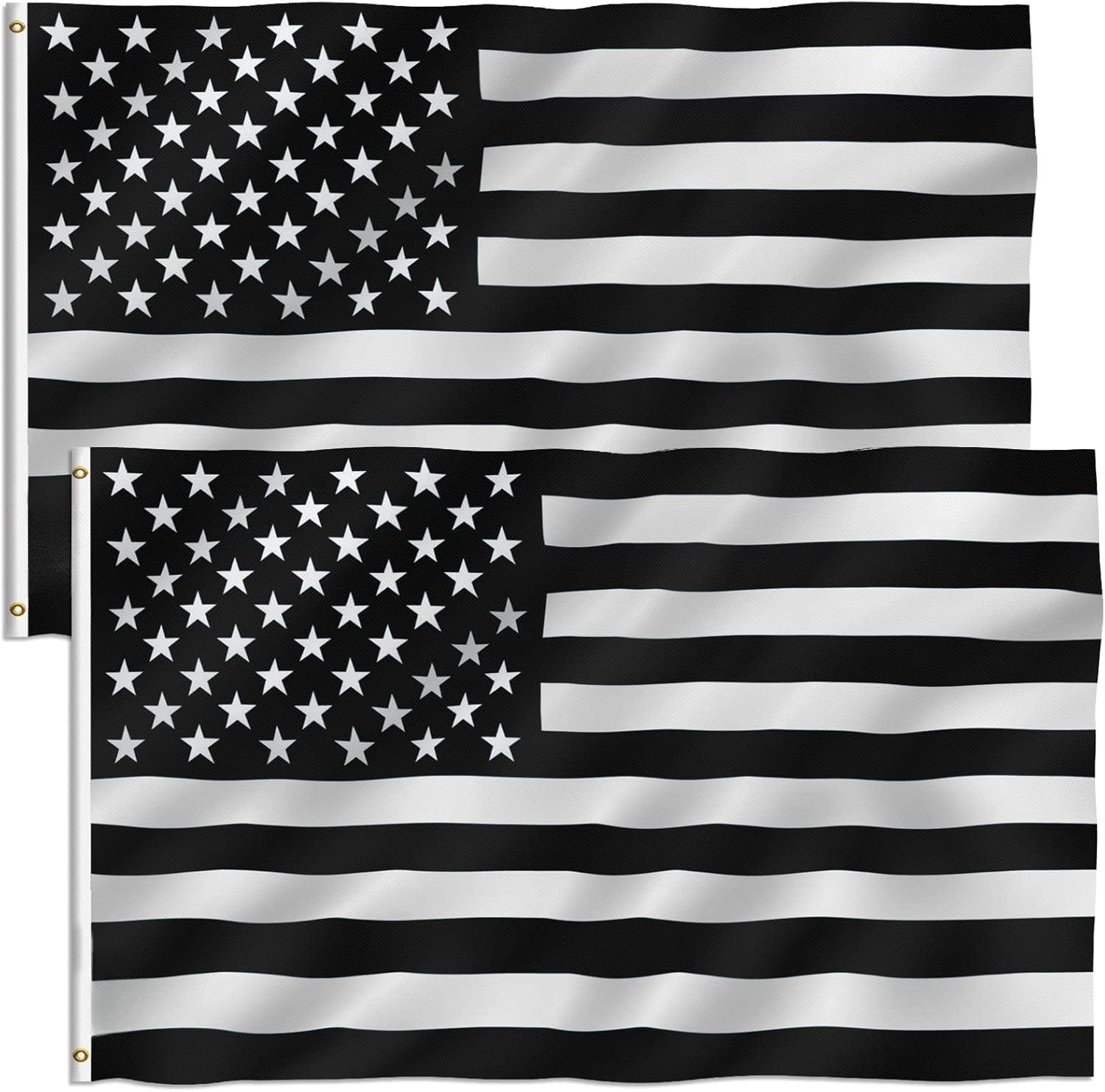 2 Pieces American Tribute Flag – Durable Polyester USA Flag 3x5 flying on outdoor flagpole
