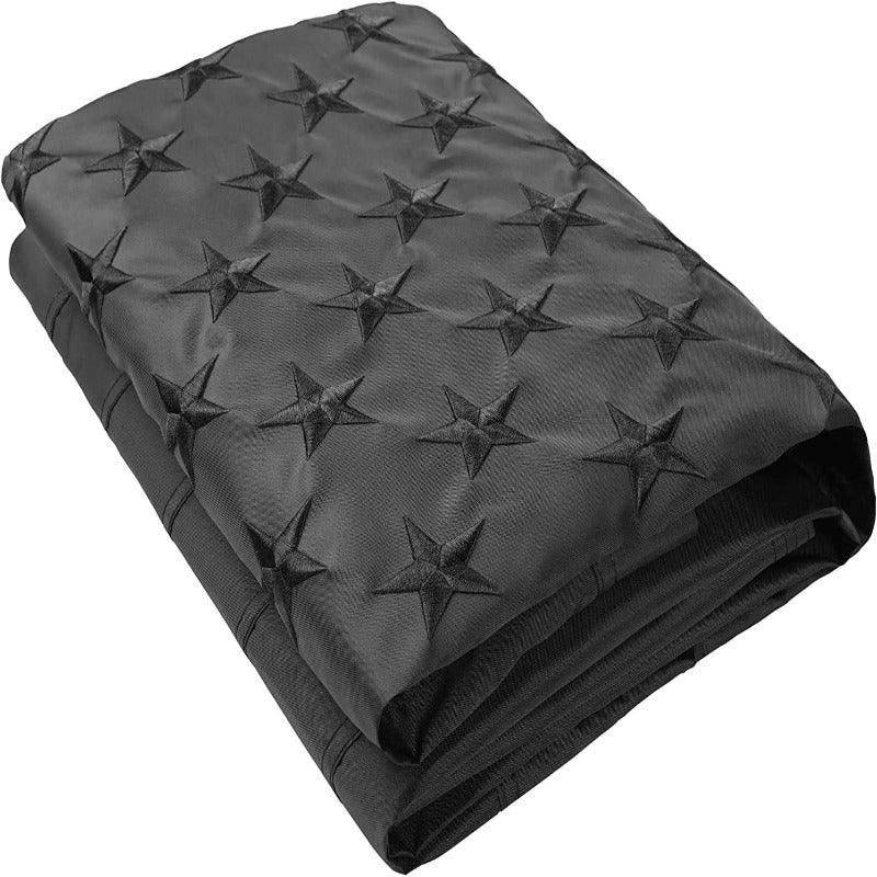 All Black American Flag – Embroidered Stars & Durable Nylon Design-Globe Flags