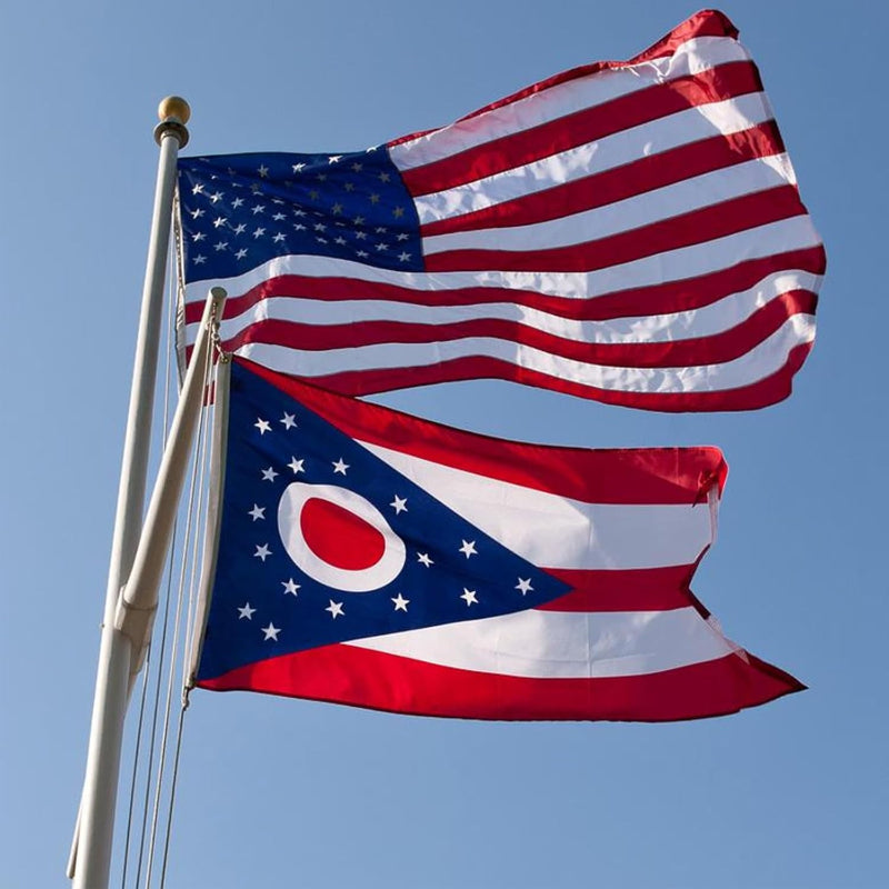 Double Sided Embroidered Ohio State Flag City-Globe Flags