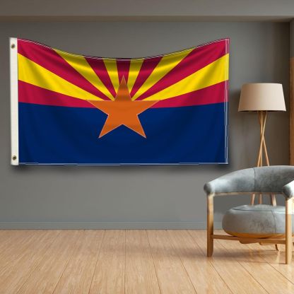 Arizona State Flag With Quadruple Stitched And Brass Grommets-Globe Flags