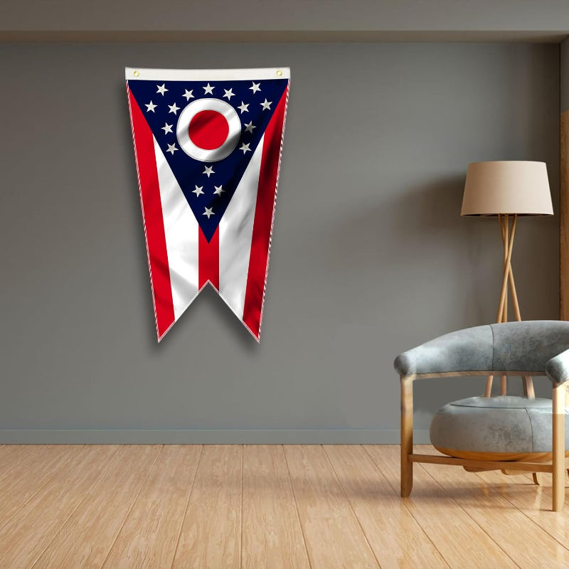 Double Sided Embroidered Ohio State Flag City-Globe Flags