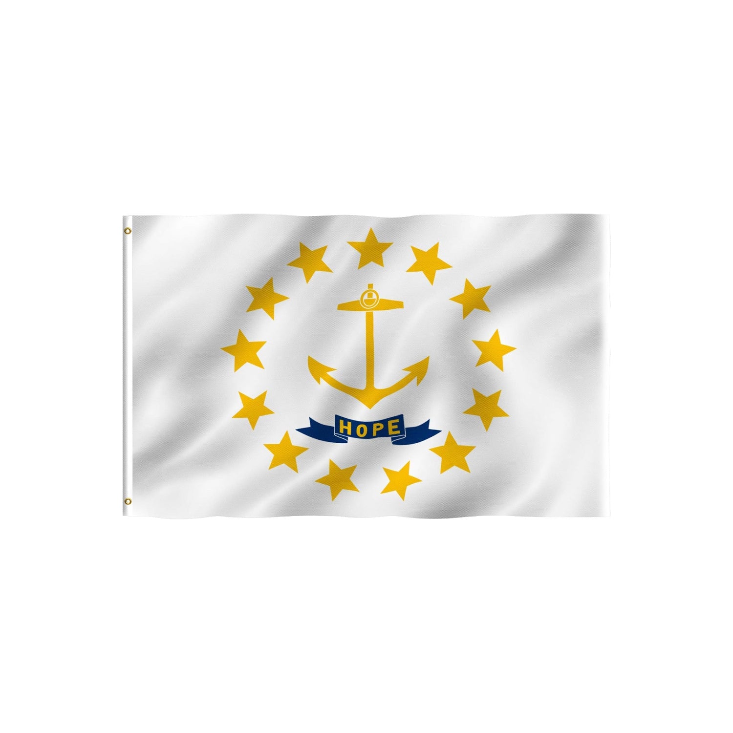 Rhode Island State Flag For Outdoor And Indoor Display - front view on white background