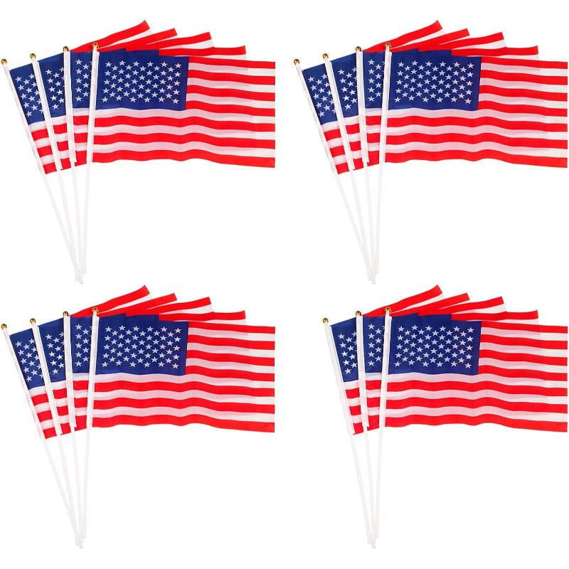 Small Outdoor Flags Stick – Durable Handheld Flags for Parades-Globe Flags