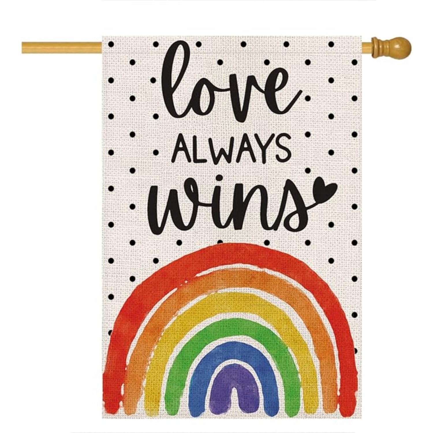 Inspirational Outdoor Garden Flag With Artistic Design displayed outdoors on garden stake