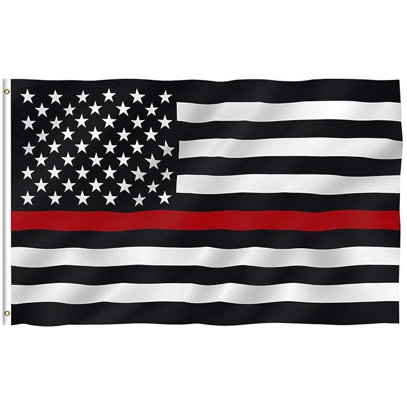 Tribute Thin Line Flag – Durable and Fade-Resistant Patriotic Display displayed indoors on wall mount