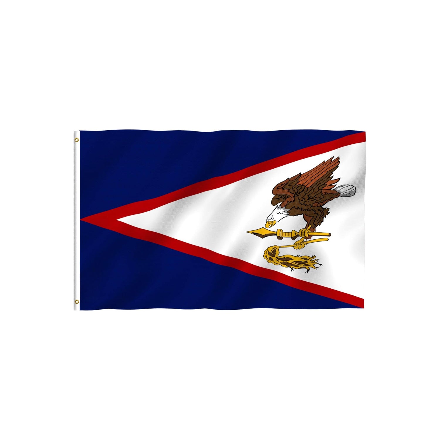 Double Stitched American Samoa Flag With Brass Grommets - front view on white background
