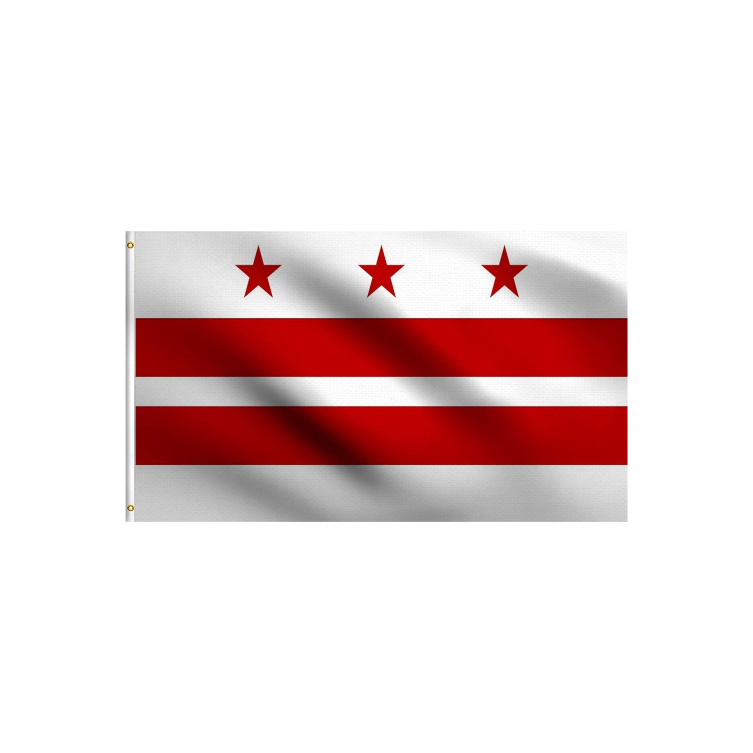 Washington DC Flag With Reinforced Stitching - front view on white background