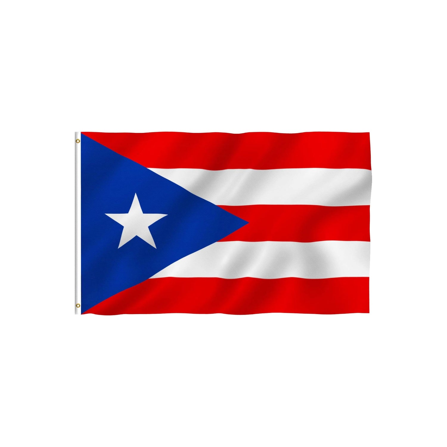 Puerto Rico Flag With Brass Grommets - front view on white background