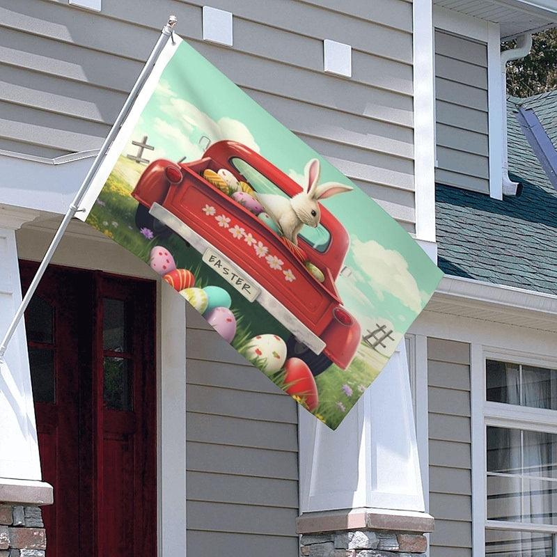 Double Sided Printed Flag size and scale reference for 90x150cm display