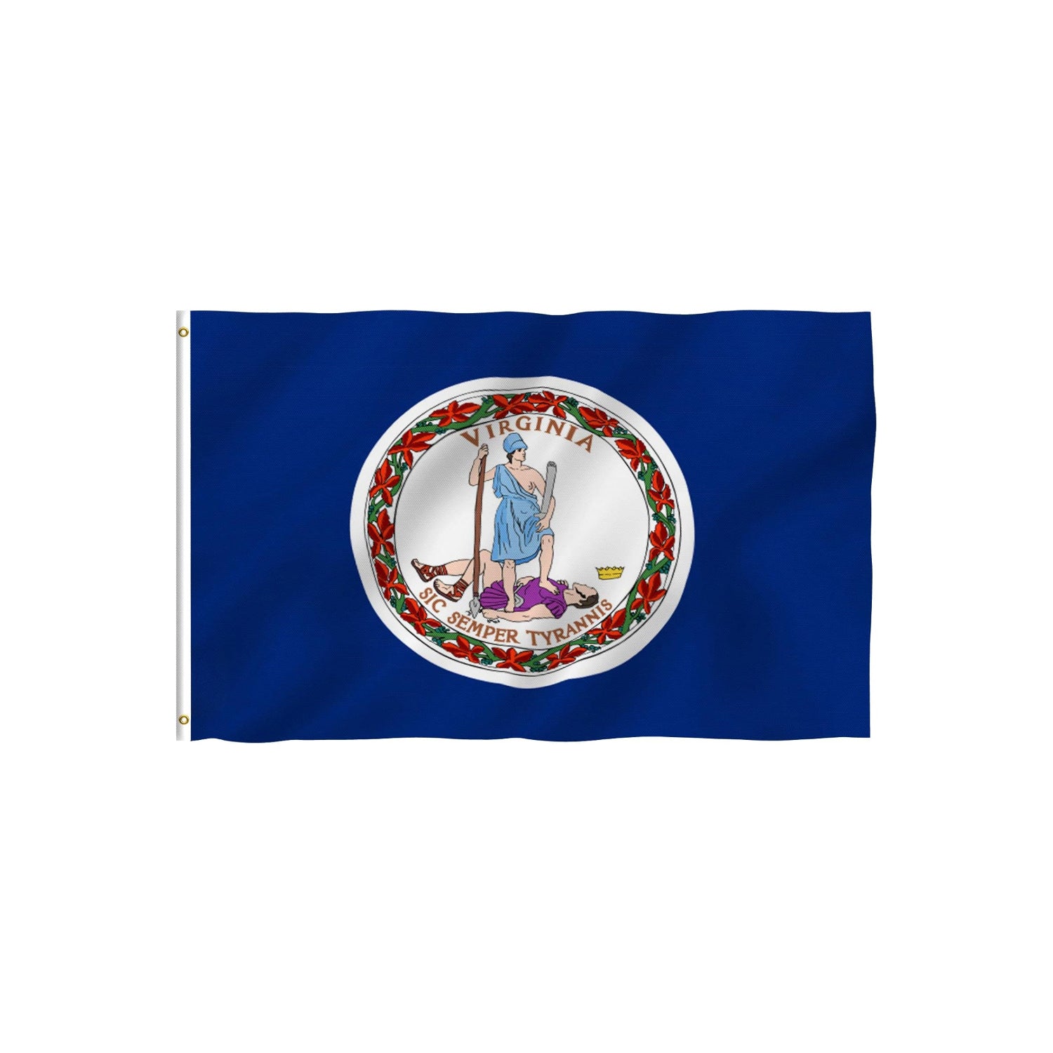 Virginia Flag With Sturdy Design For Various Displays - front view on white background