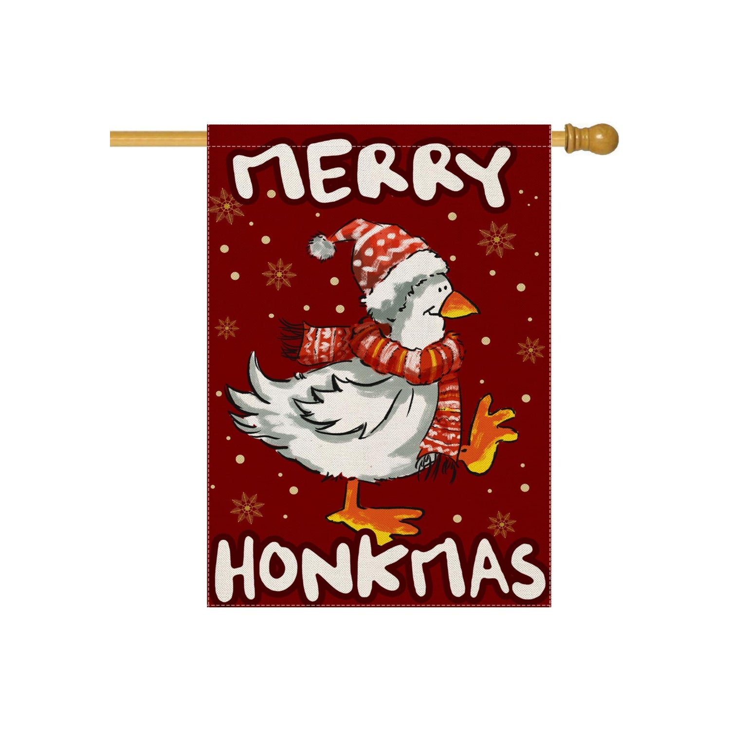Christmas Goose Printed Garden Flag For Holiday Decoration-Globe Flags