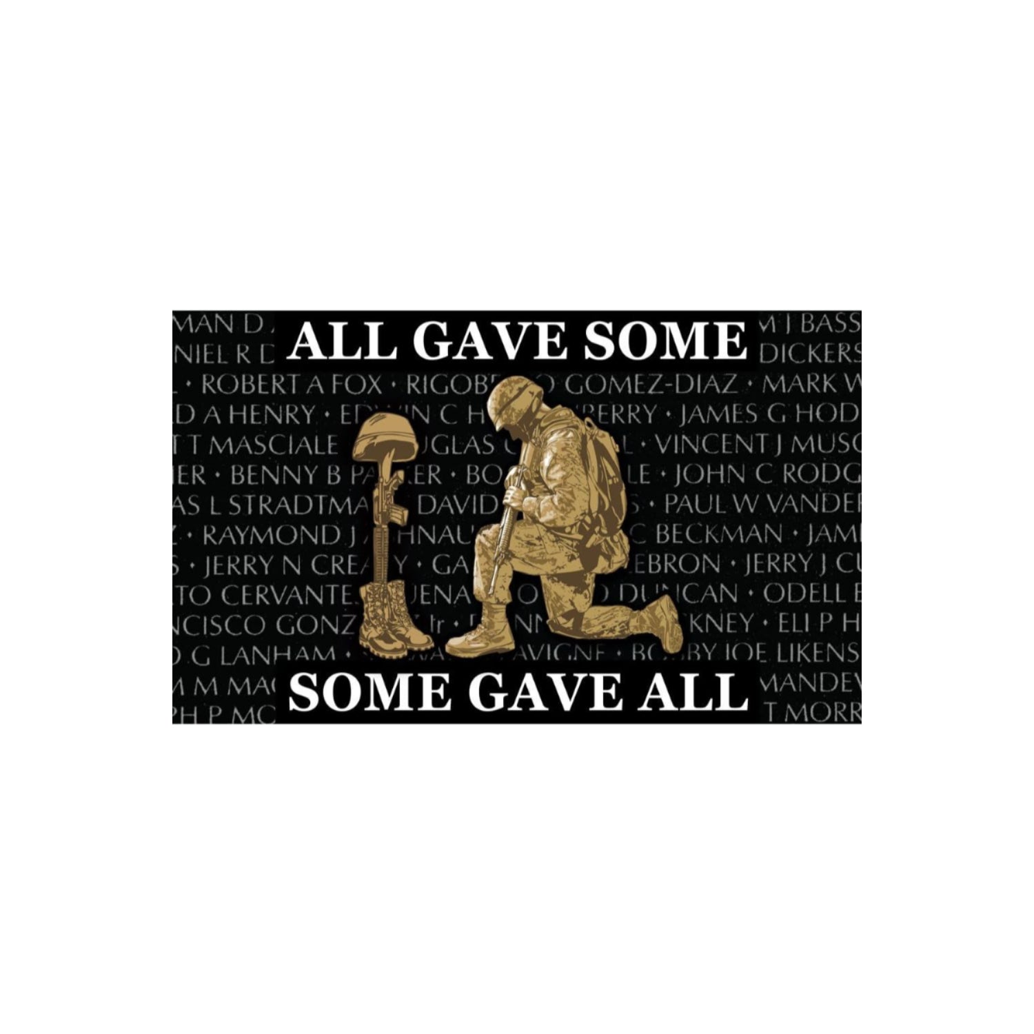 Honorable Military Tribute Flag - front view on white background