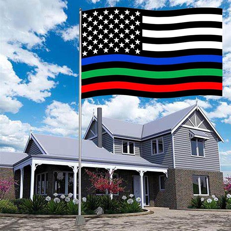 Embroidered Thin Line Flag – Heavy Duty Nylon for Outdoor Display-Globe Flags