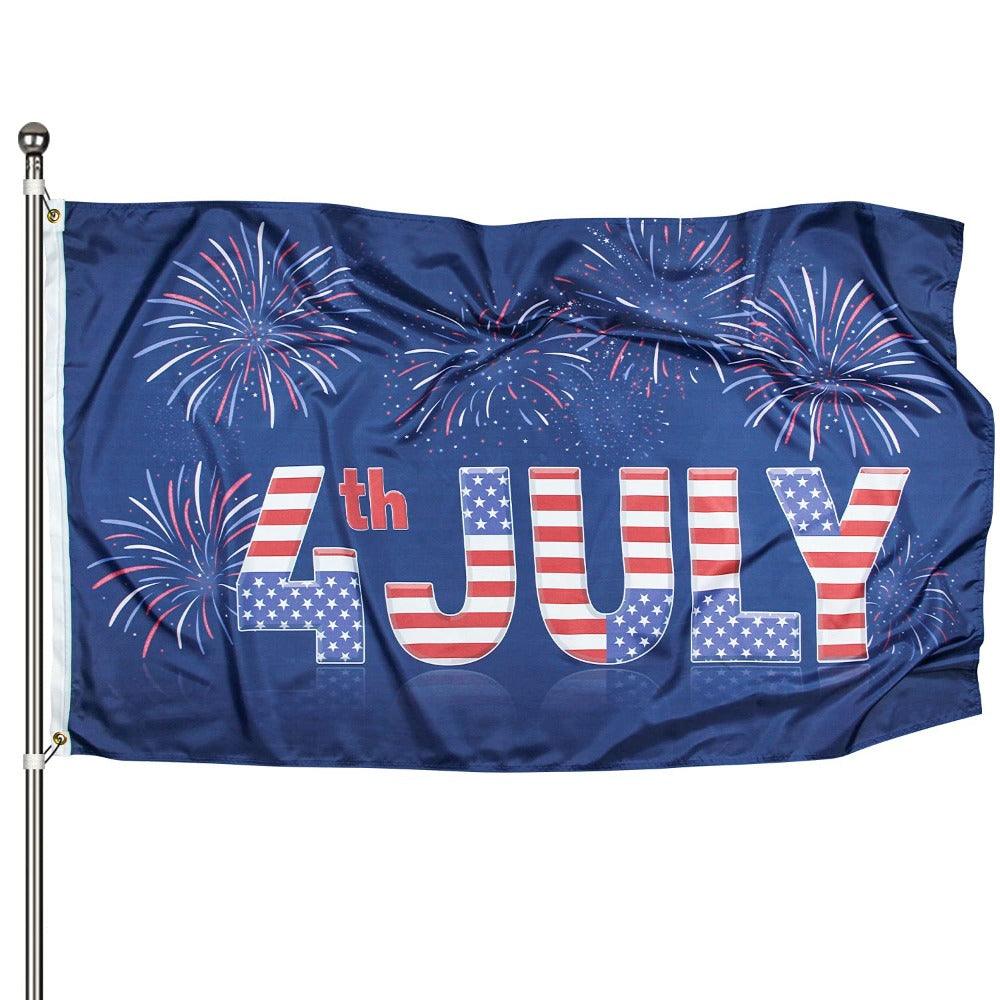US July 4th Flag – Outdoor Patriotic Nylon Flag for Independence Day-Globe Flags