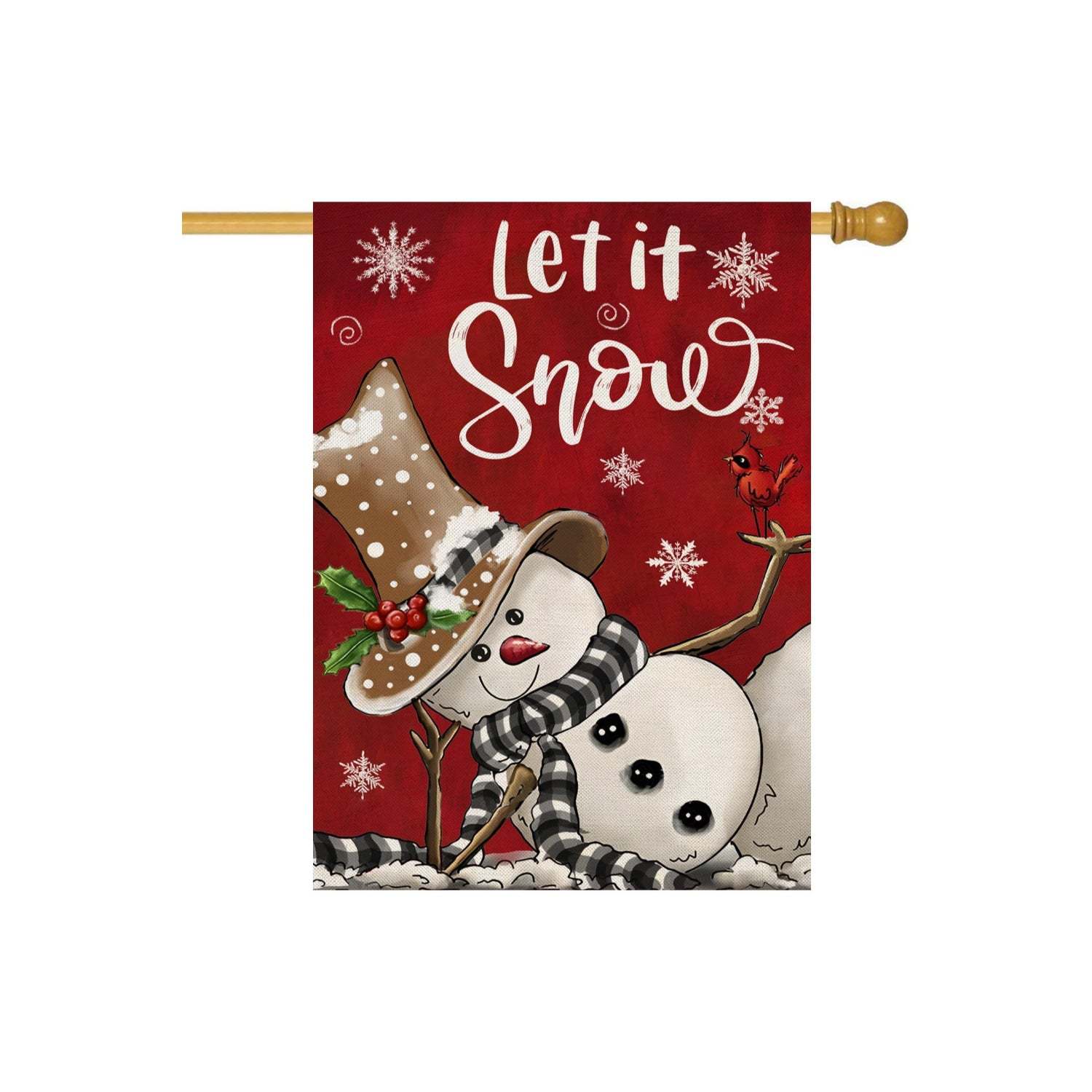 Decorative Christmas Snowman Printed Garden Flag-Globe Flags