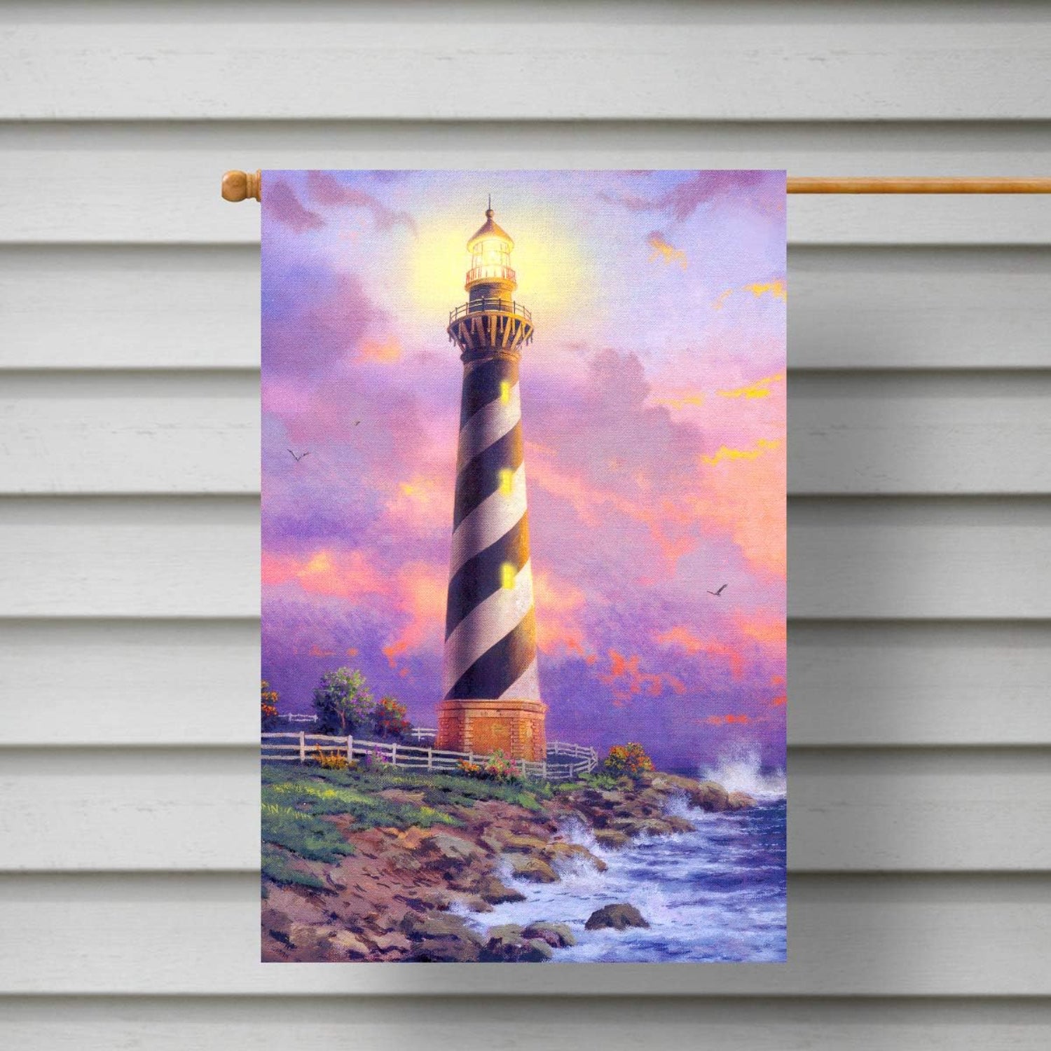 Decorative Lighthouse Printed Flag For Home And Garden size and scale reference for 90x150cm display