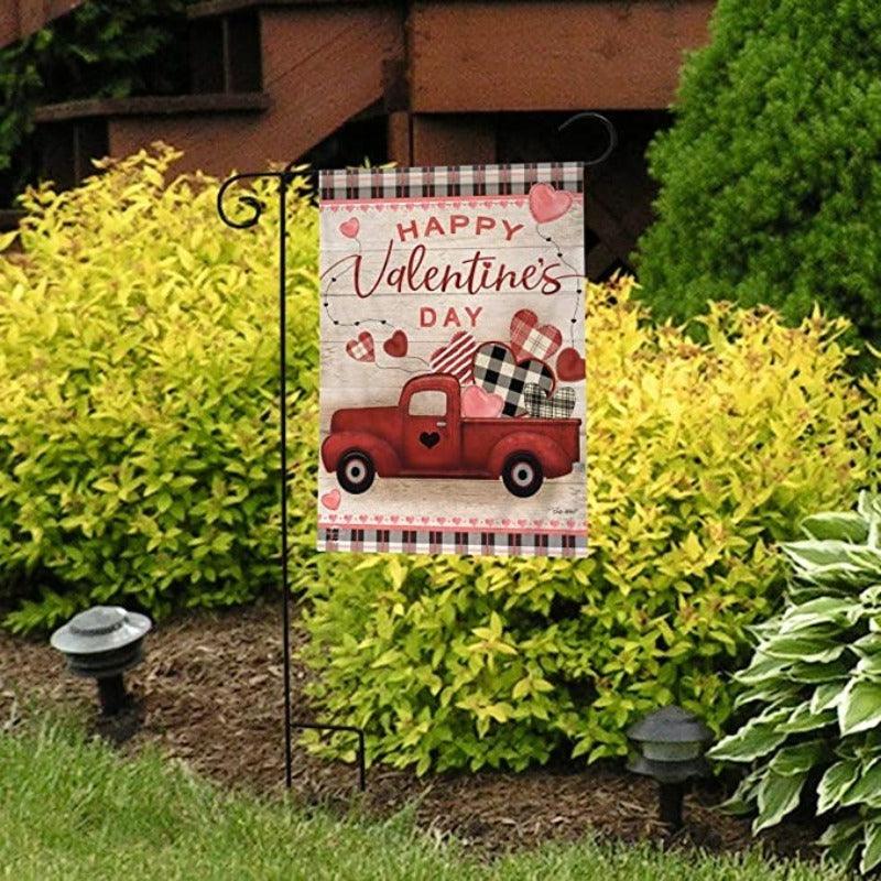 Printed Pickup Garden Flag – Rustic Yard Decor for Seasonal Display close-up showing double-sided print quality
