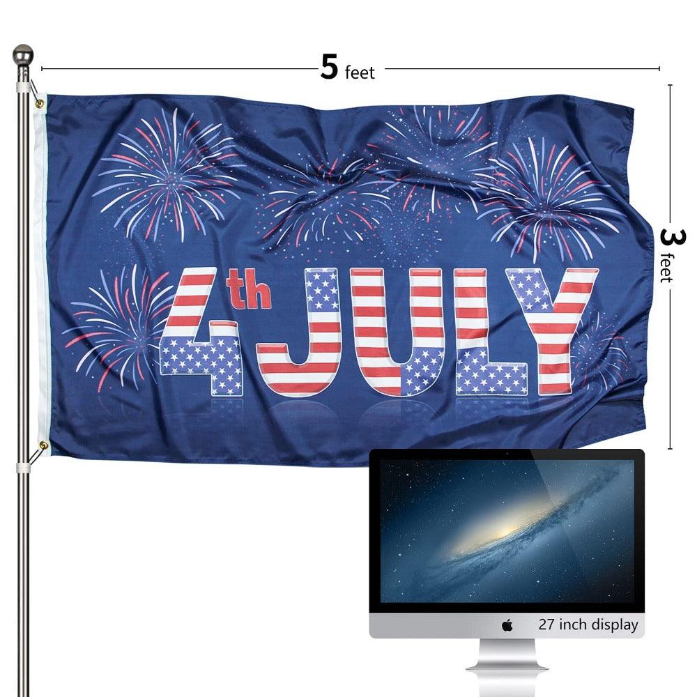 US July 4th Flag – Outdoor Patriotic Nylon Flag for Independence Day-Globe Flags