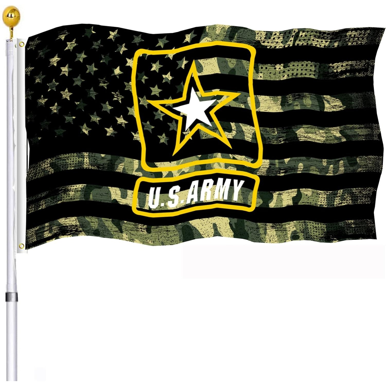 US Army Flag For Outdoor And Indoor Display - front view on white background