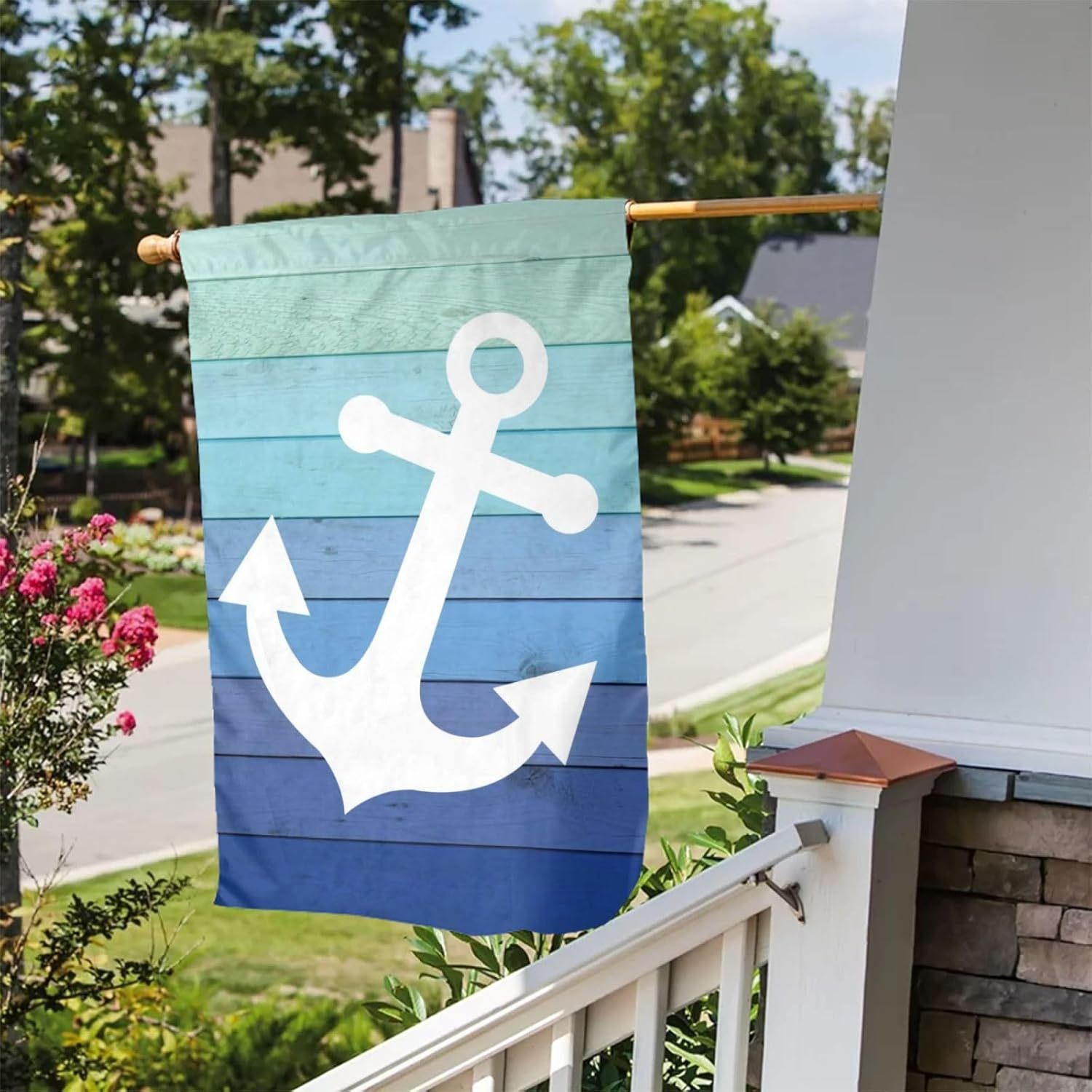 Double Sided Nautical Anchor Garden Flag-Globe Flags