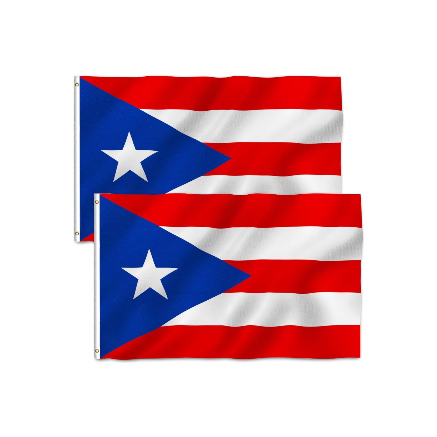 Puerto Rico Flag With Brass Grommets flying on outdoor flagpole