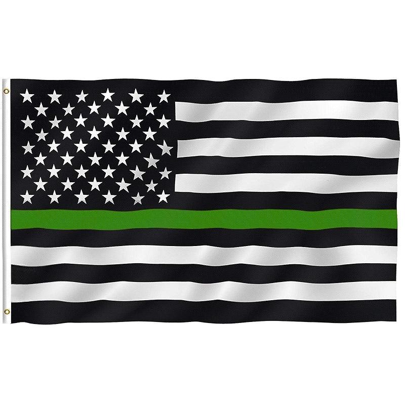 Tribute Thin Line Flag – Durable and Fade-Resistant Patriotic Display flying on outdoor flagpole