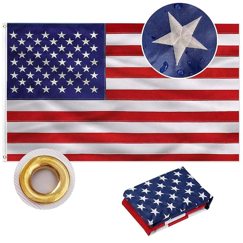 Outdoor Double Sided Flag - close-up of fabric and stitching detail