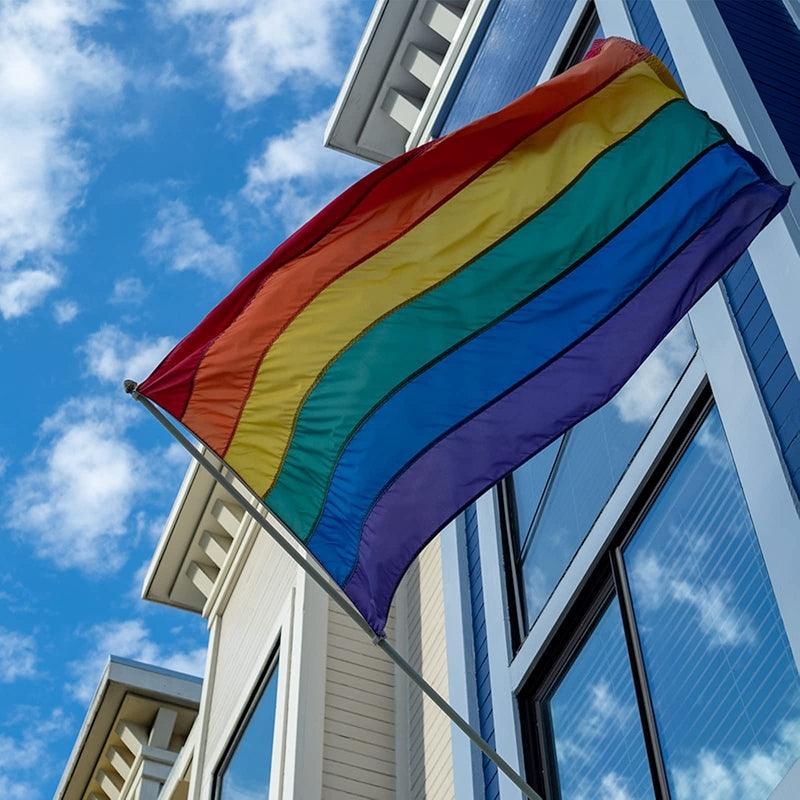 Rainbow Pride Outdoor Flag – Durable Nylon with Sewn Stripes-Globe Flags