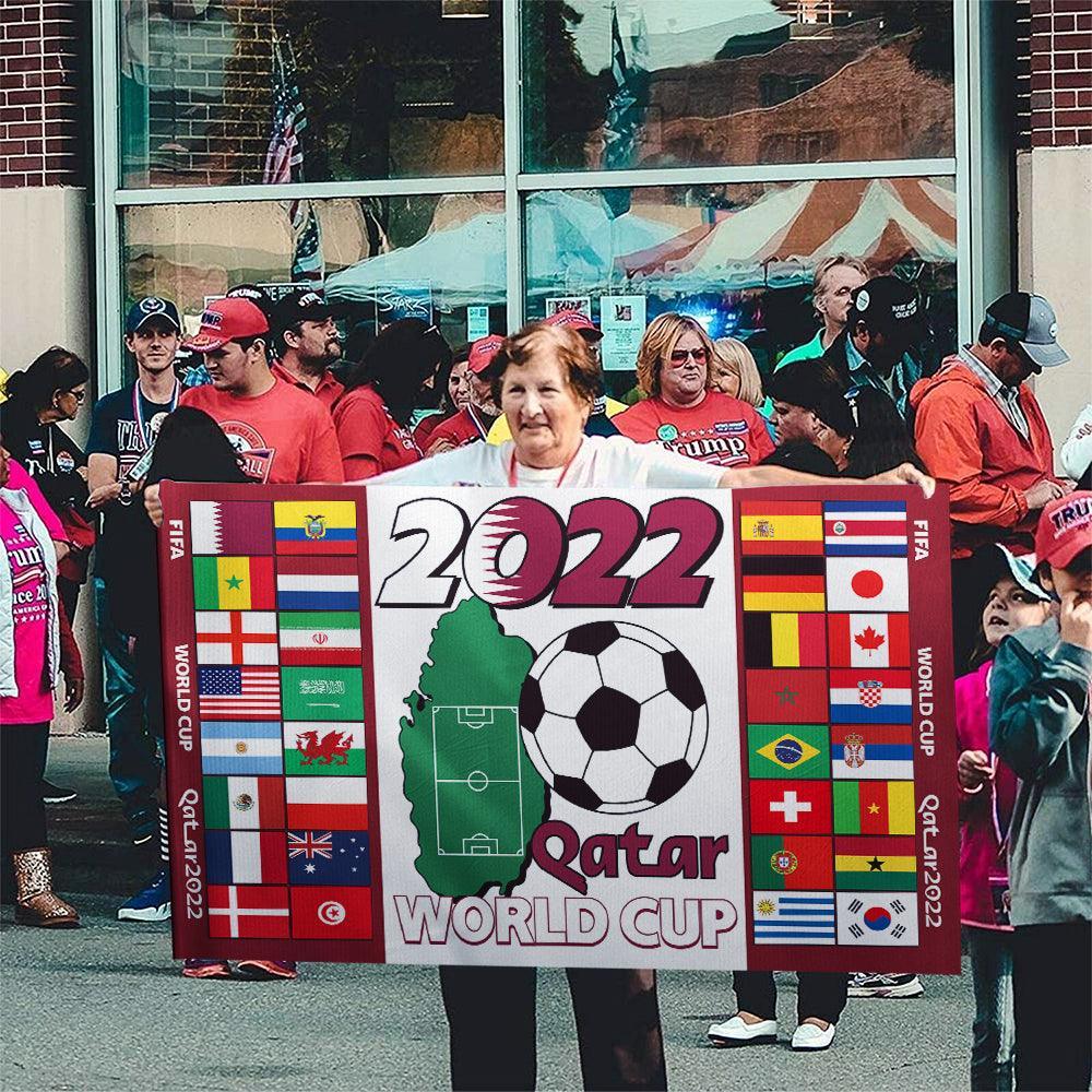 2022 Qatar World Cup-Globe Flags