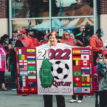 2022 Qatar World Cup-Globe Flags