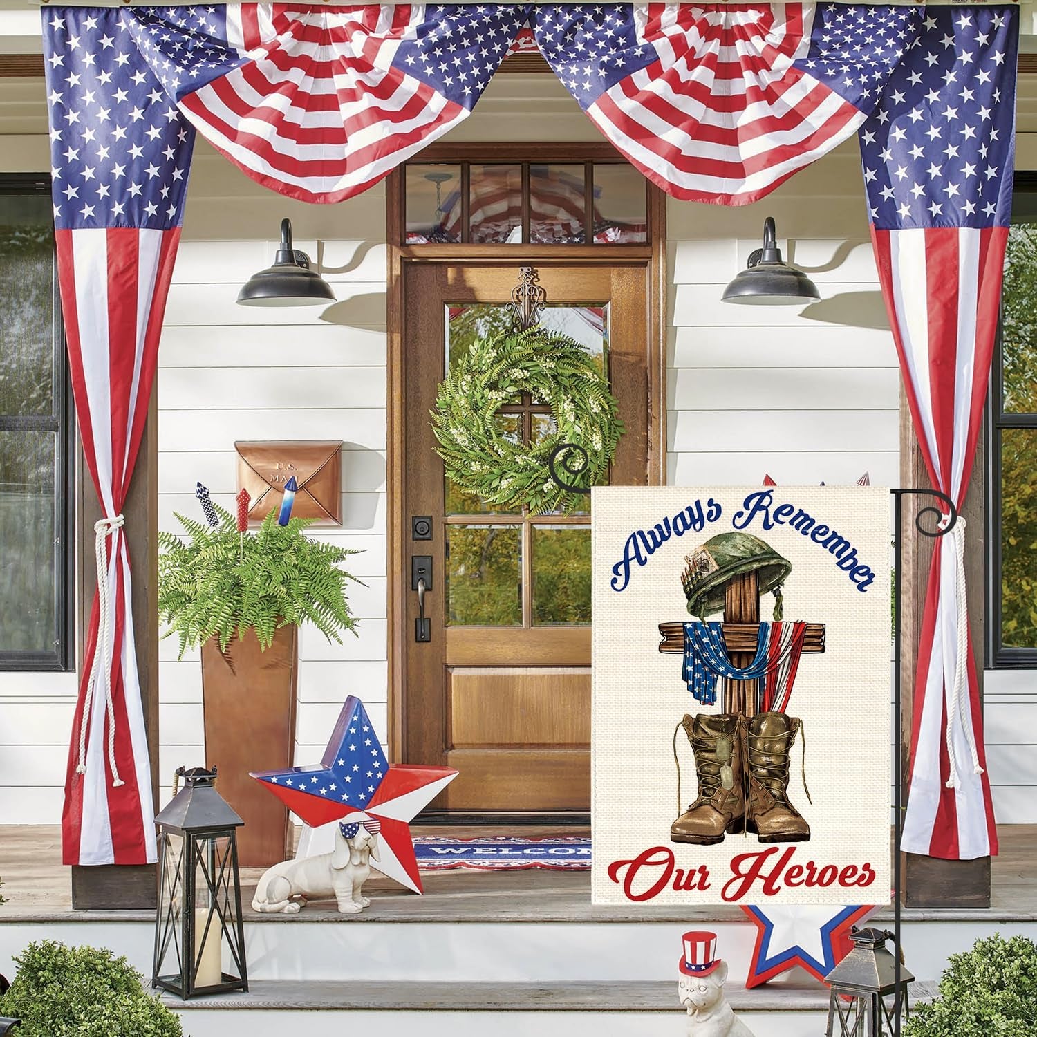 Veteran Yard Outdoor Decoration For Memorial Day-Globe Flags