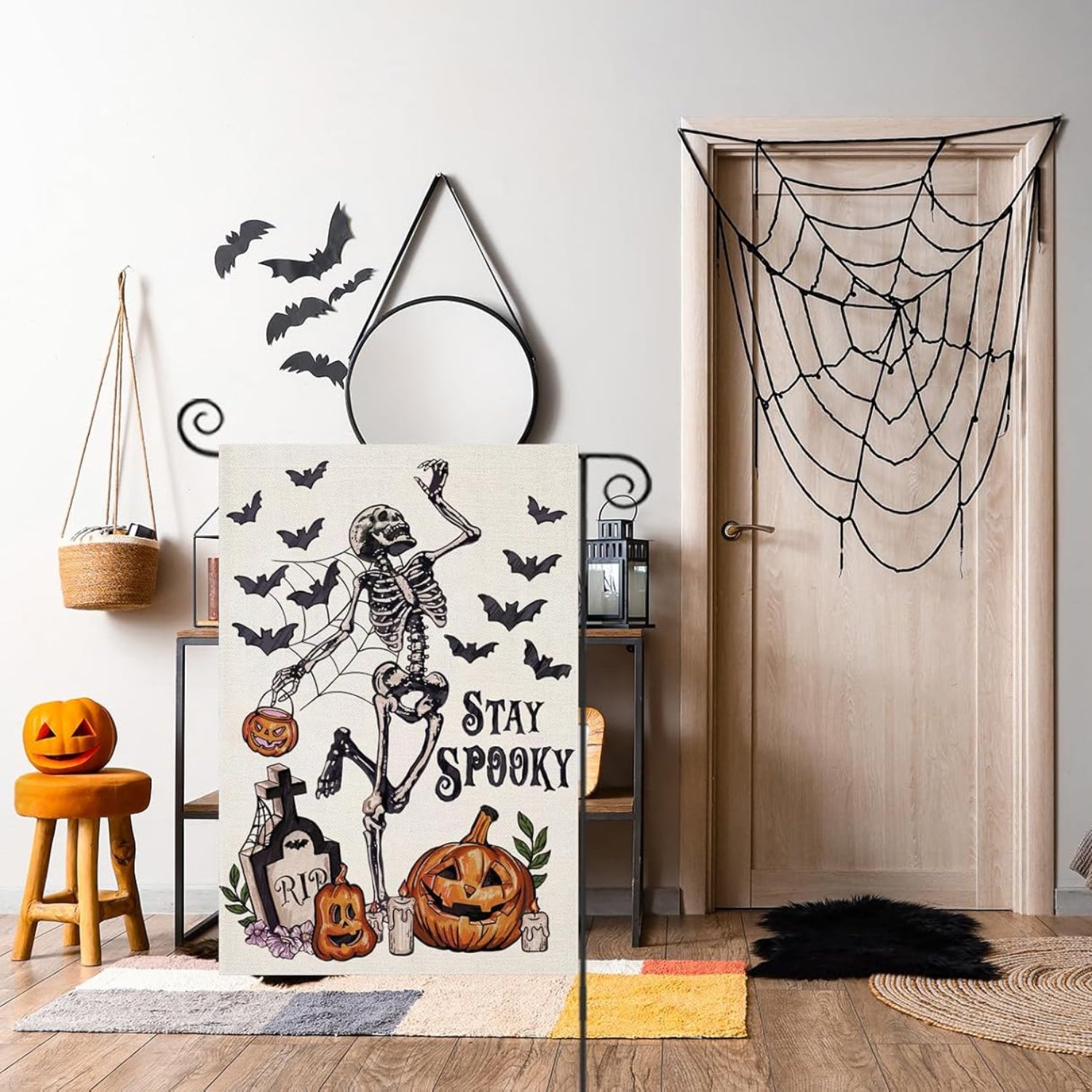 Halloween Garden Flags For Outside Decoration fabric detail and color accuracy