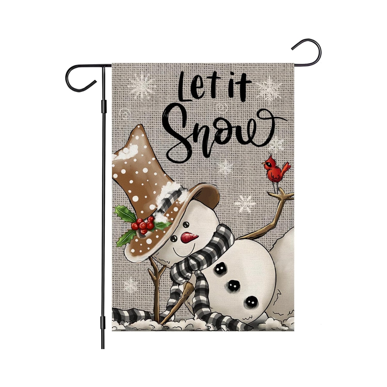 Decorative Christmas Snowman Printed Garden Flag-Globe Flags